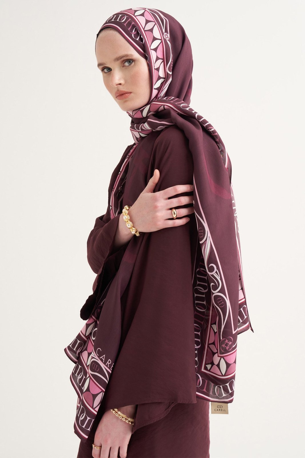 Sabrine Floş Şal Mürdüm